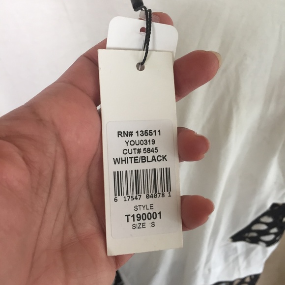 NWT WHY DRESS Hi Lo Top Black/White Size Small - Picture 4 of 15